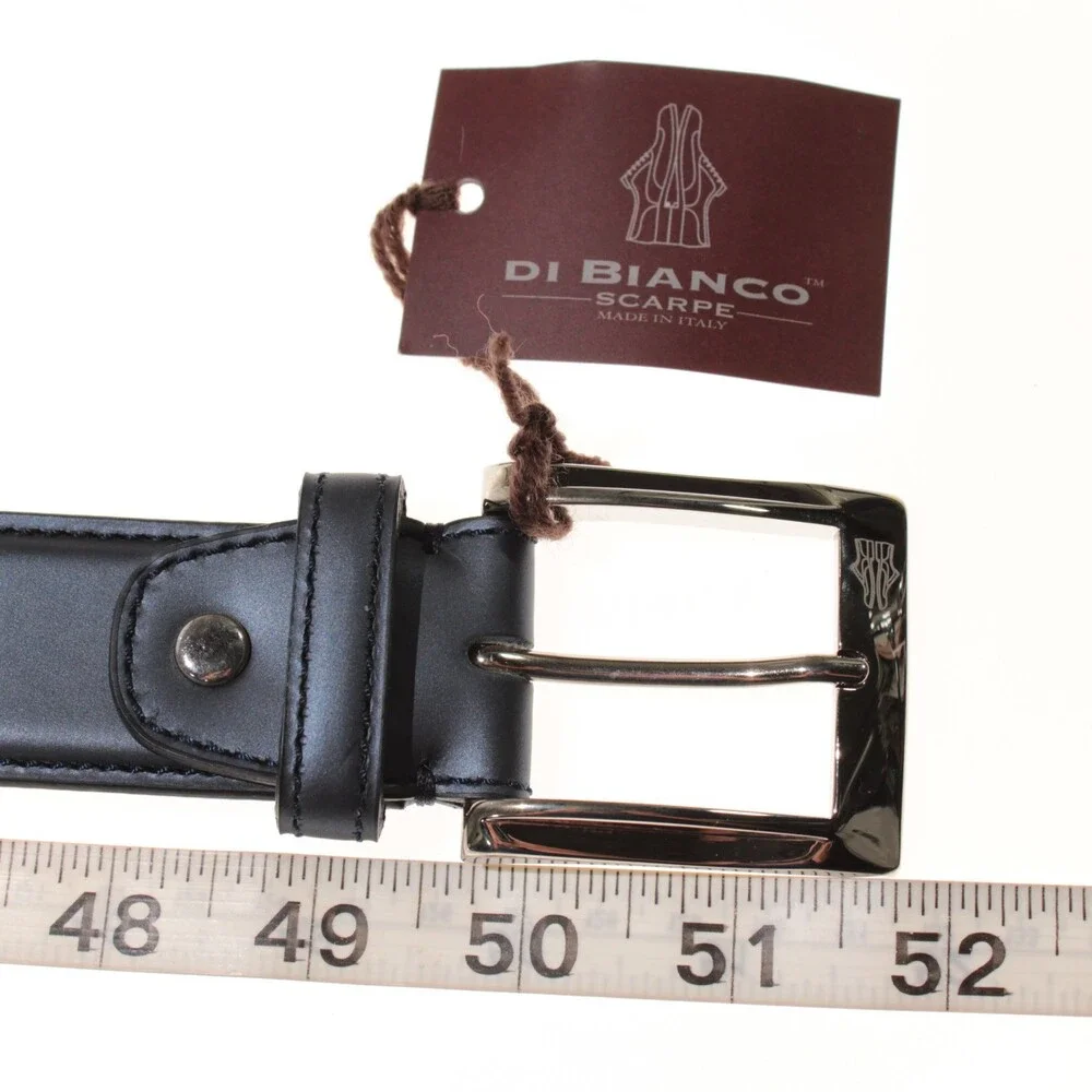 Di Bianco NWT Cut to Size Dress Belt In Solid Navy Blue Leather One Size